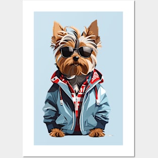 Yorkshire Terrier With Sunglasses Posters and Art